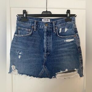 AGOLDE Denim Mini Skirt Distressed Sz 26